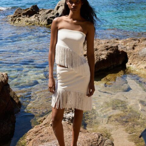 Fringed Top and Skirt Set